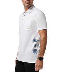 TravisMathew Comfortknit Deep Sea Short Sleeve Polo Shirt