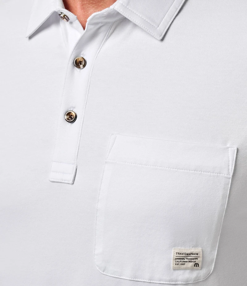 TravisMathew Comfortknit Deep Sea Short Sleeve Polo Shirt