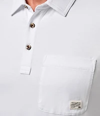 TravisMathew Comfortknit Deep Sea Short Sleeve Polo Shirt