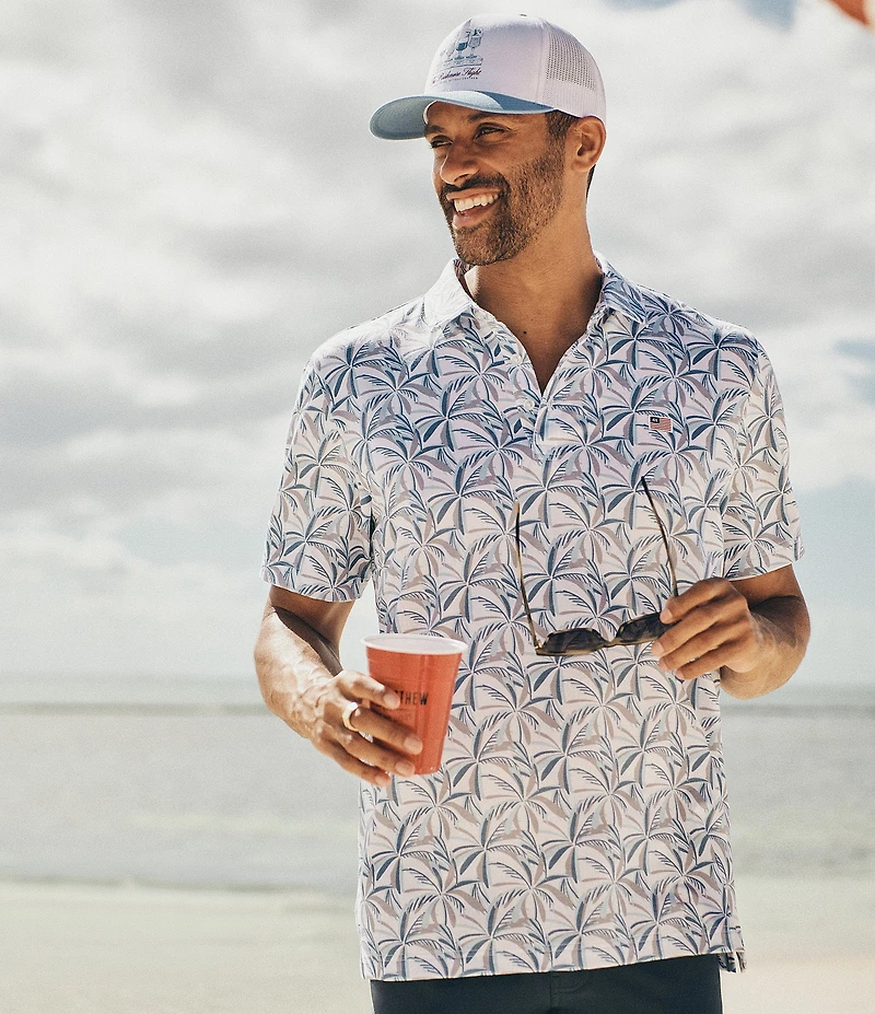 TravisMathew Featherweight Americana Parade Day Short Sleeve Polo Shirt