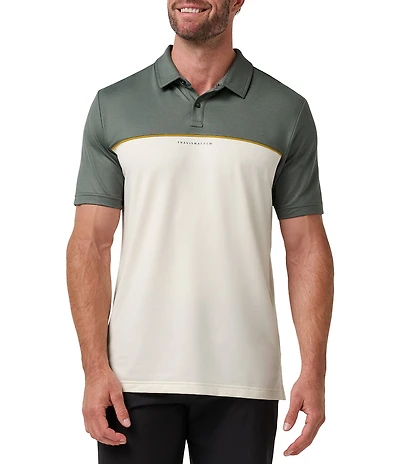 TravisMathew Featherweight Color Block Short Sleeve Polo Shirt