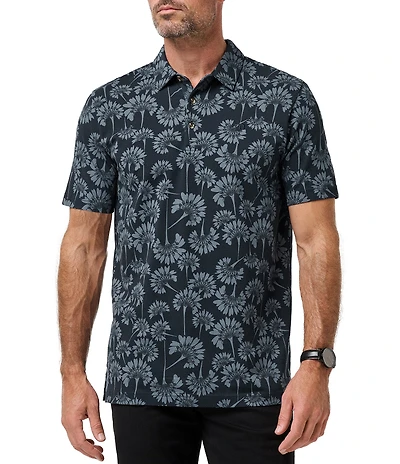 TravisMathew Floral Comfortknit Breeze Short Sleeve Polo Shirt