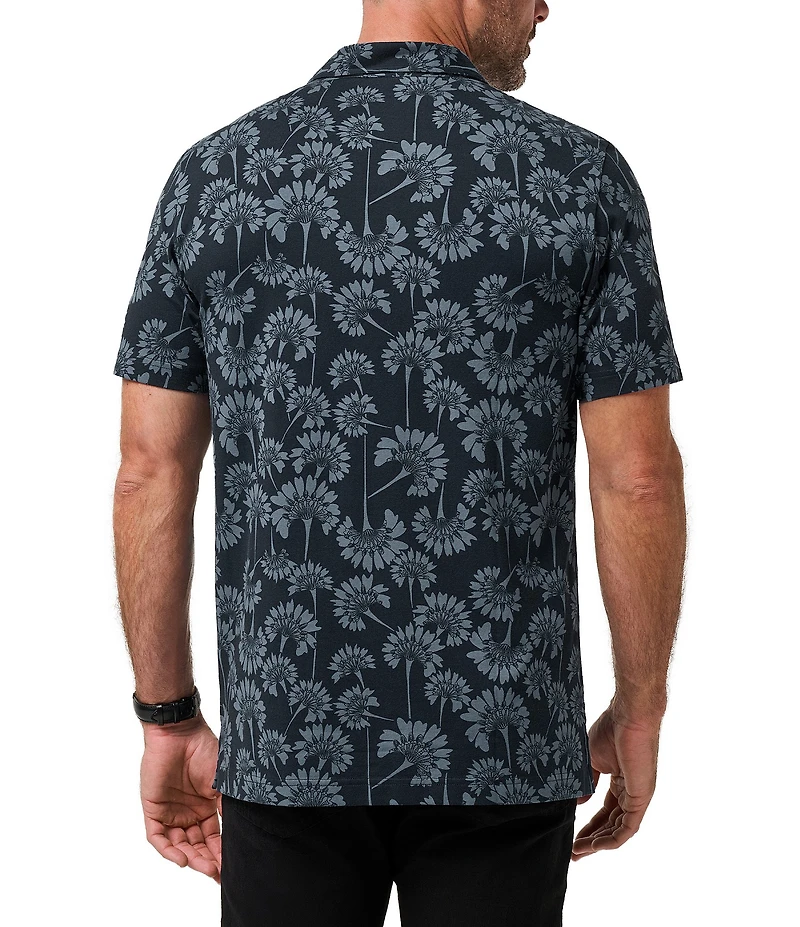 TravisMathew Floral Comfortknit Breeze Short Sleeve Polo Shirt
