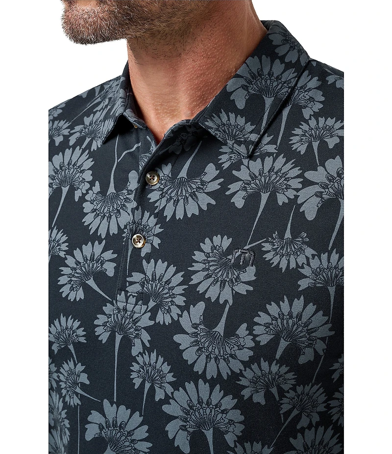 TravisMathew Floral Comfortknit Breeze Short Sleeve Polo Shirt