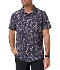TravisMathew In The Clubhouse Floral Print Short Sleeve Woven Shirt