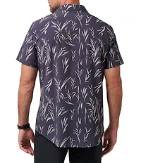 TravisMathew In The Clubhouse Floral Print Short Sleeve Woven Shirt
