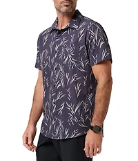 TravisMathew In The Clubhouse Floral Print Short Sleeve Woven Shirt