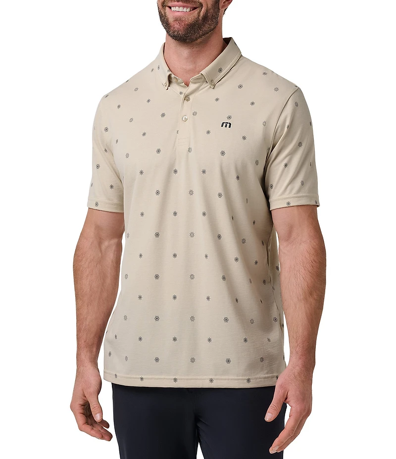 Travismathew Performance Jersey Course Geo Short Sleeve Polo Shirt