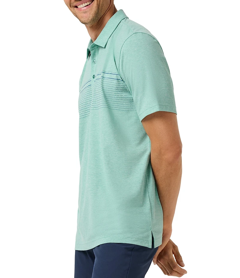 TravisMathew Performance Jersey Ocean Short Sleeve Polo Shirt