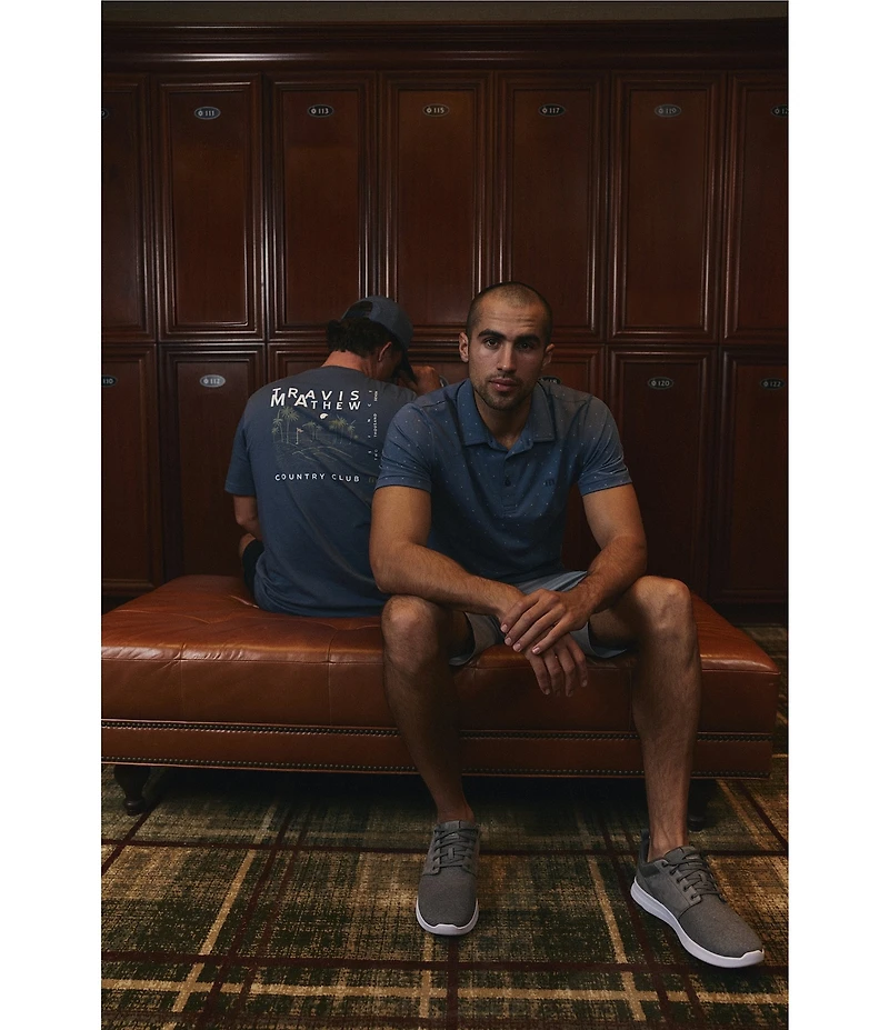 TravisMathew Performance Jersey Wave Short Sleeve Polo Shirt