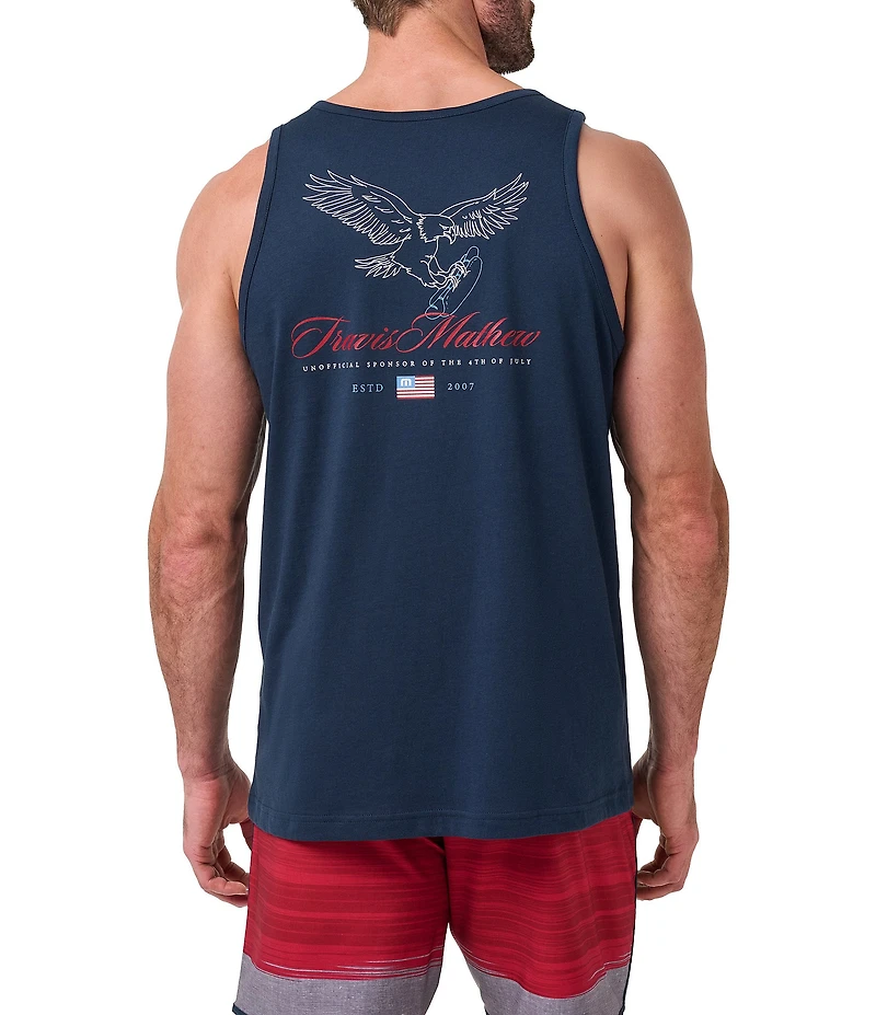 TravisMathew Red White Americana BBQ Tank