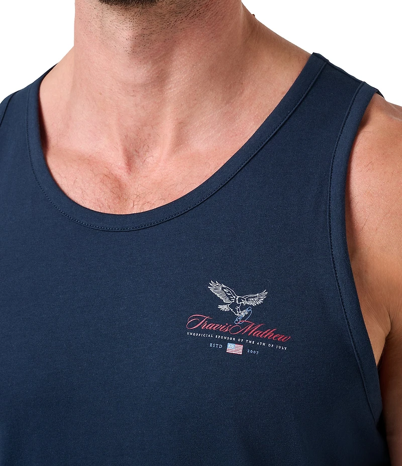 TravisMathew Red White Americana BBQ Tank