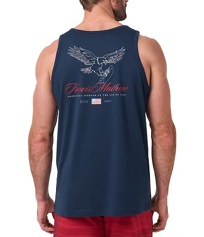 TravisMathew Red White Americana BBQ Tank