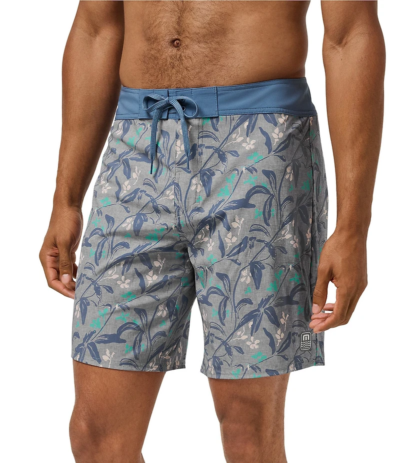 TravisMathew Relationship Floral Print 8.5#double; Inseam Boardshorts