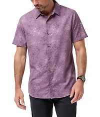 TravisMathew TechWoven Salt Or Sugar Floral Print Short Sleeve Woven Shirt