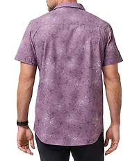 TravisMathew TechWoven Salt Or Sugar Floral Print Short Sleeve Woven Shirt