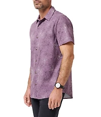 TravisMathew TechWoven Salt Or Sugar Floral Print Short Sleeve Woven Shirt