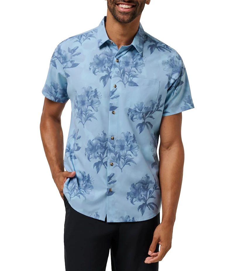 TravisMathew Techwoven Seashelf Short Sleeve Woven Shirt