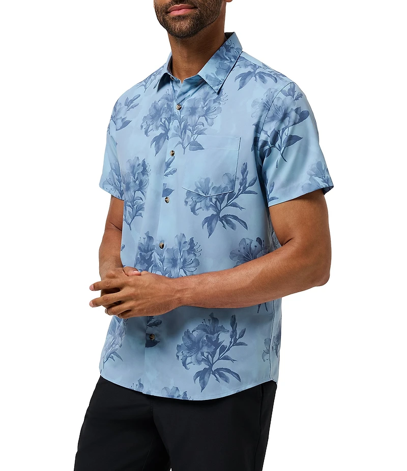 TravisMathew Techwoven Seashelf Short Sleeve Woven Shirt