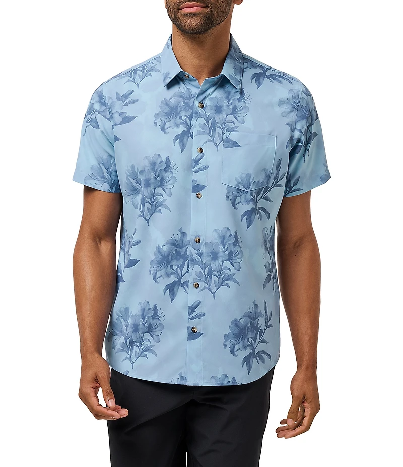 TravisMathew Techwoven Seashelf Short Sleeve Woven Shirt