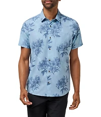 TravisMathew Techwoven Seashelf Short Sleeve Woven Shirt