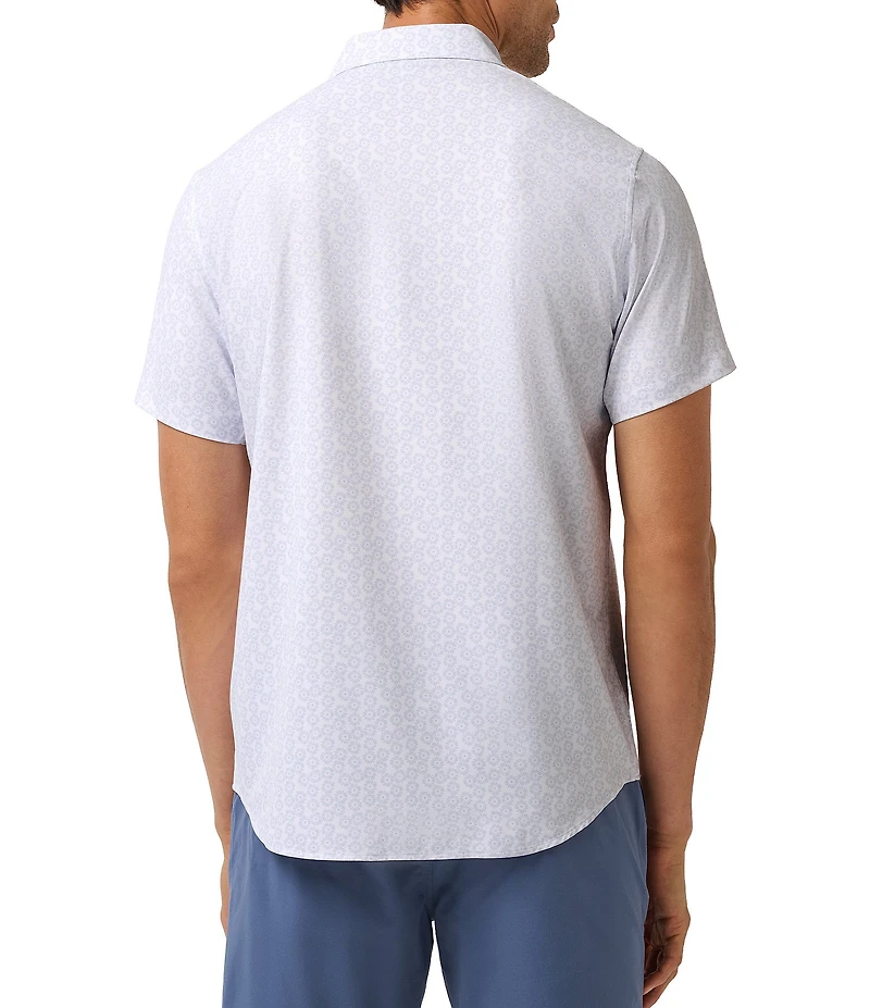 TravisMathew Techwoven Sunlight Floral Print Short Sleeve Woven Shirt