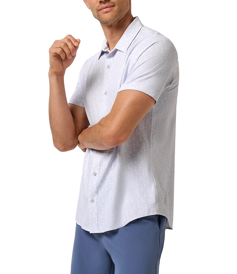 TravisMathew Techwoven Sunlight Floral Print Short Sleeve Woven Shirt