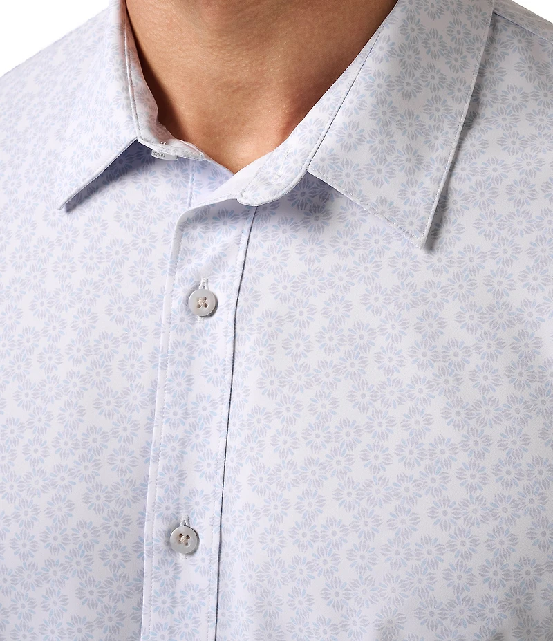 TravisMathew Techwoven Sunlight Floral Print Short Sleeve Woven Shirt