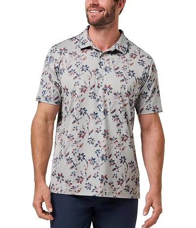 TravisMathew Unlimited Access Floral Print Short Sleeve Polo Shirt