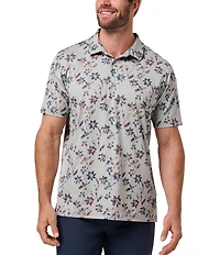 TravisMathew Unlimited Access Floral Print Short Sleeve Polo Shirt