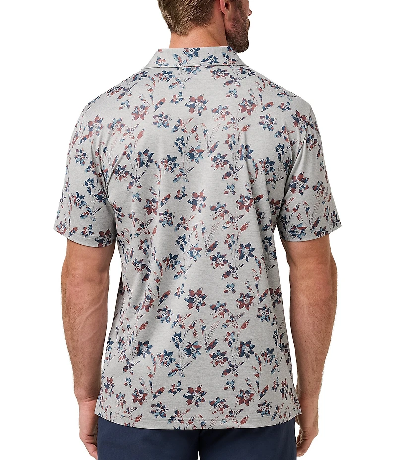 TravisMathew Unlimited Access Floral Print Short Sleeve Polo Shirt
