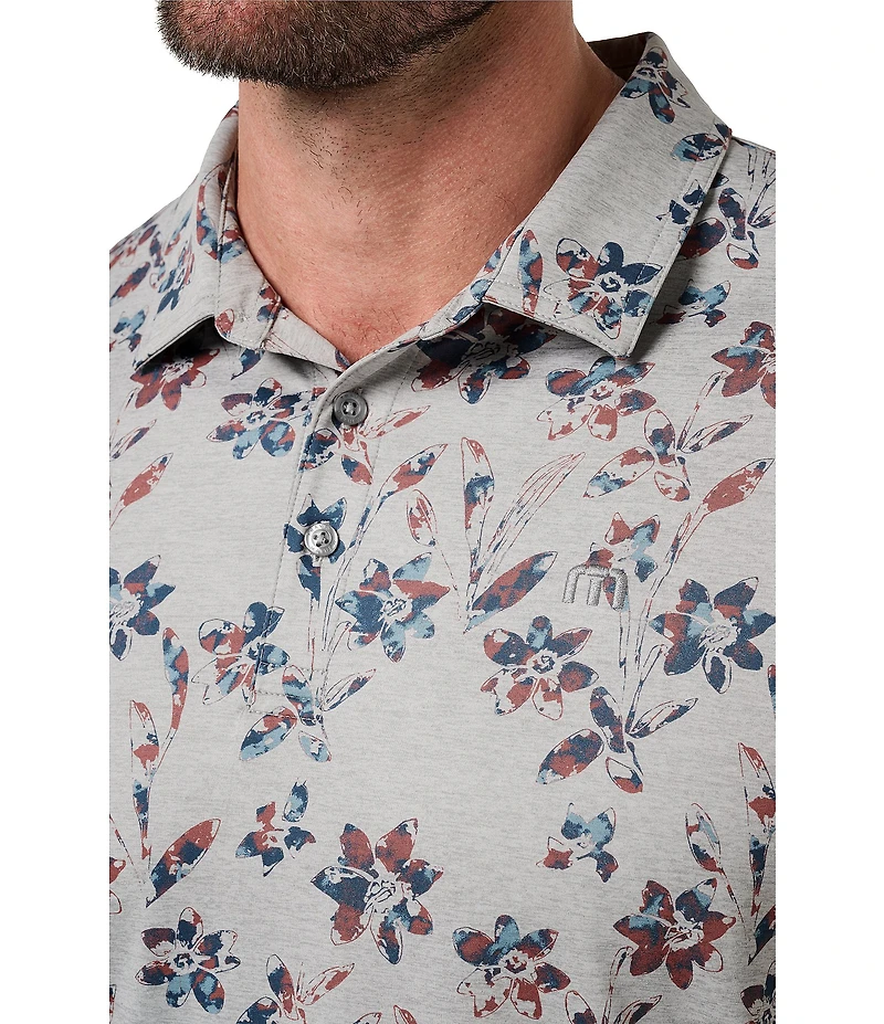 TravisMathew Unlimited Access Floral Print Short Sleeve Polo Shirt