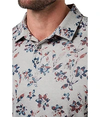 TravisMathew Unlimited Access Floral Print Short Sleeve Polo Shirt