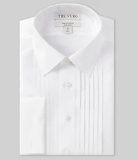Tre Vero Classic Fit Non Iron Spread Collar French Cuff Poplin Tuxedo Dress Shirt