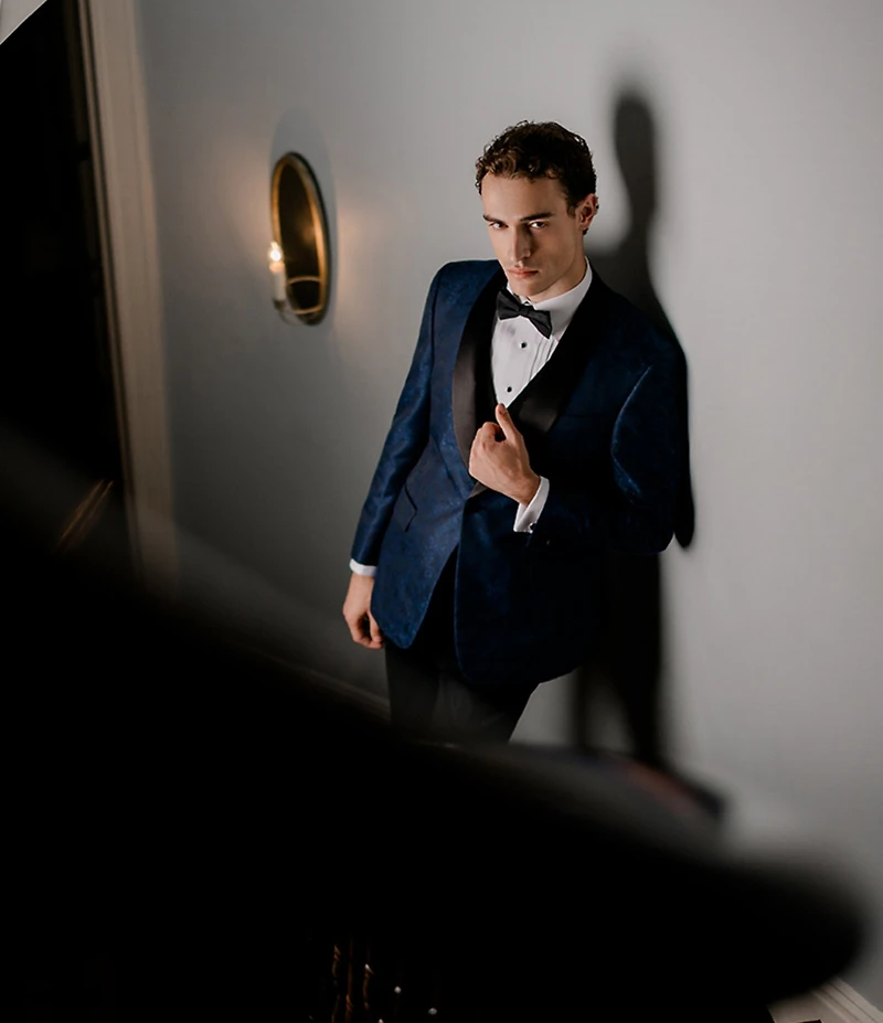 Tre Vero Modern Fit Paisley Jacquard Pattern Suit Jacket