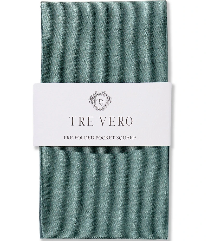 Tre Vero Solid Green Perfect Pocket Square