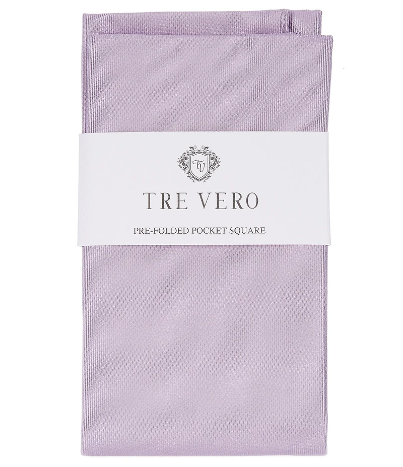 Tre Vero Solid Silk Pre-Folded Pocket Square