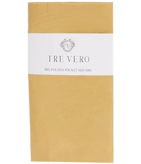 Tre Vero Solid Silk Pre-Folded Pocket Square