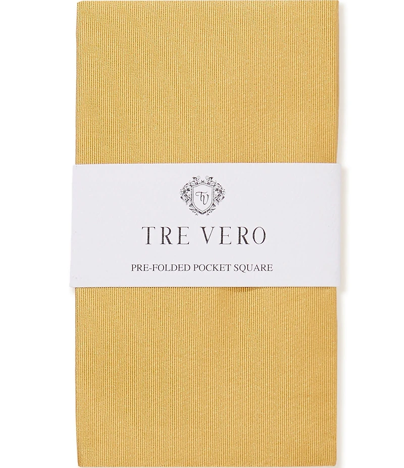 Tre Vero Solid Silk Pre-Folded Pocket Square