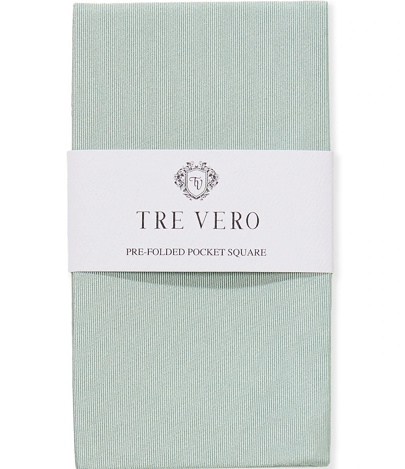 Tre Vero Solid Silk Pre-Folded Pocket Square