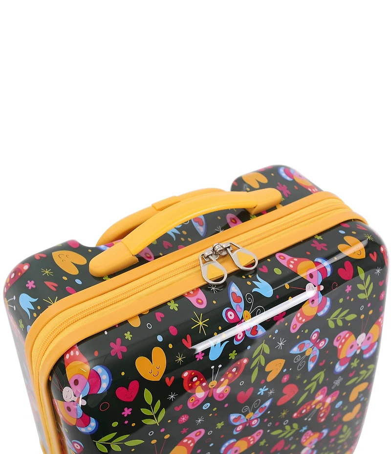 Triforce Kids 18#double; Hardside Butterfly Print Carry-On Luggage