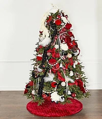 Trimsetter An Elegant Affair Collection Faux Fur Quilted Pearl Embellished Tree Skirt
