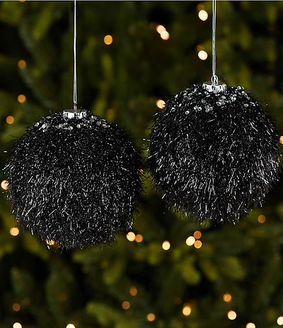Trimsetter An Elegant Affair Fuzzy Shimmer Ball Ornament, Set Of 2