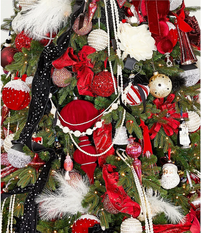 Trimsetter An Elegant Affair Collection Red Luster Top Glass Ornament, Set Of 2