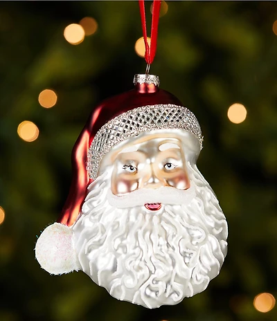 Trimsetter An Elegant Affair Collection Santa Head Glass Ornament
