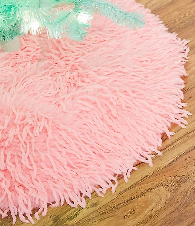 Trimsetter Beach Collection Flamingo Feather Faux Fur Mini Tree Skirt