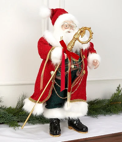 Trimsetter Christmas Magic Collection 24#double; Plaid Vest Santa Figurine