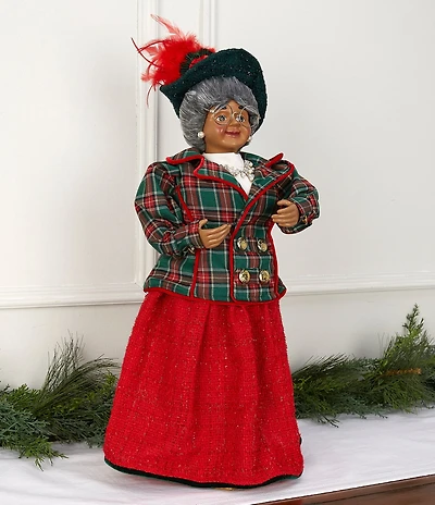 Trimsetter Christmas Magic Collection 27#double; Plaid Jacket African American Mrs. Claus Figurine