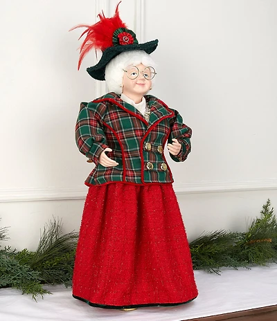 Trimsetter Christmas Magic Collection 27#double; Plaid Jacket Mrs. Claus Figurine