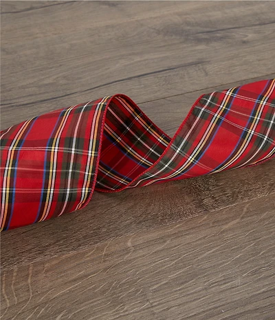 Trimsetter Christmas Magic Collection 4#double; Tartan Plaid Decorative Ribbon